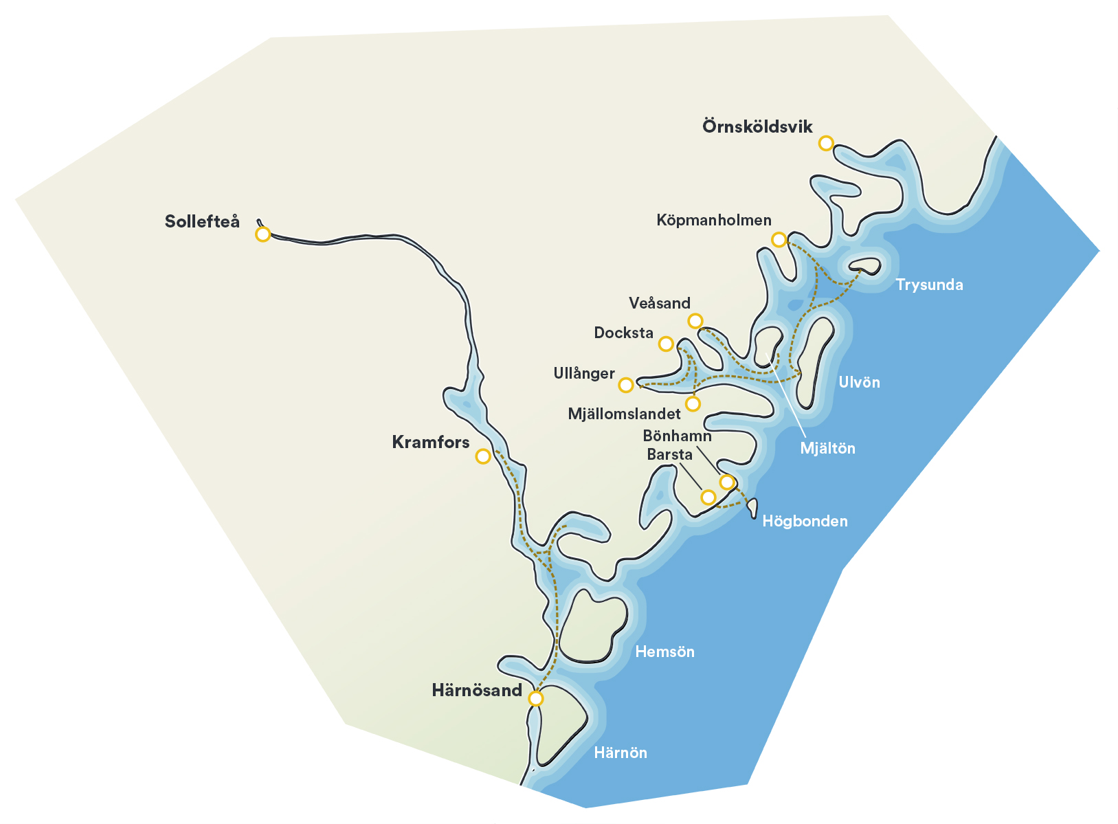 höga kusten skärgård karta