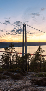 Högakustenbron skymning