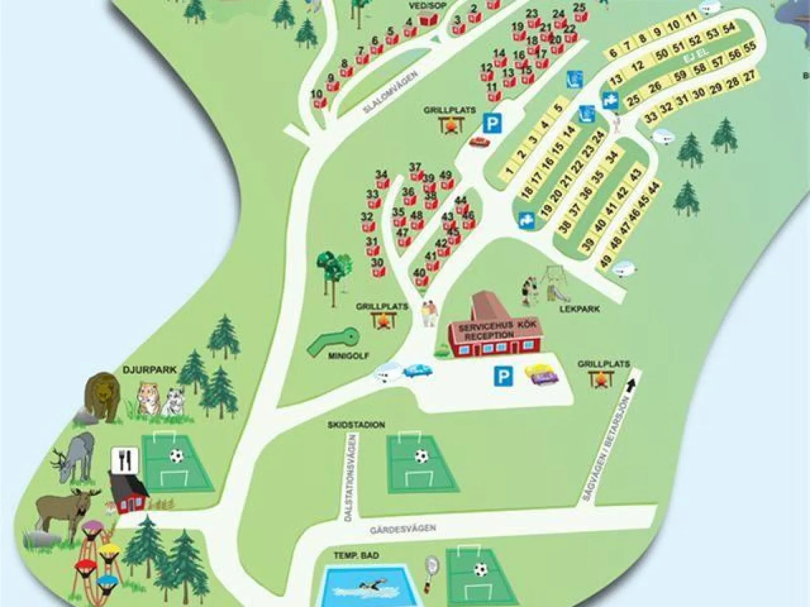 Karta Junsele Djurpark & Camping